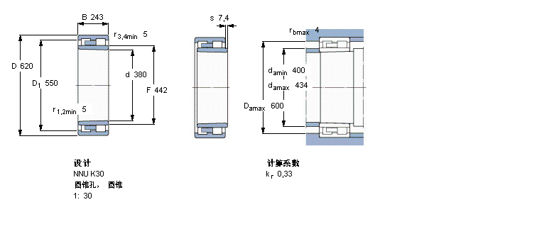 SKF 圆柱滚子NNU4176K30M样本图片