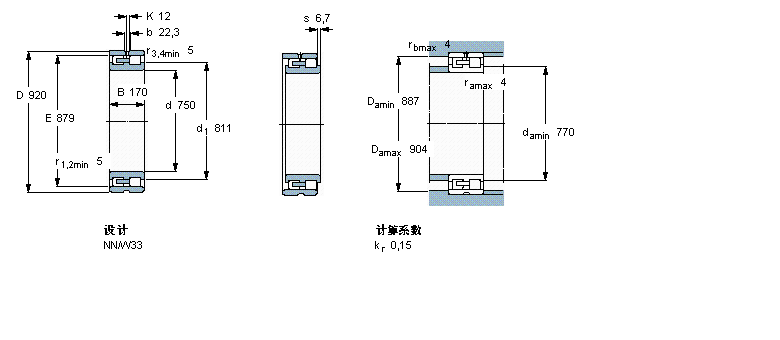 SKF 圆柱滚子NN48/750/HB1W33样本图片