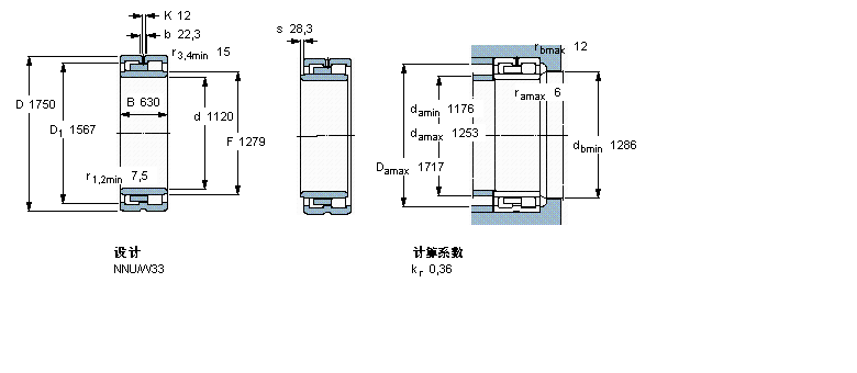 SKF 圆柱滚子NNU41/1120M/W33样本图片