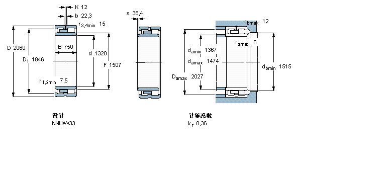 SKF 圆柱滚子NNU41/1320M/W33样本图片