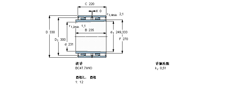 SKF 圆柱滚子312943C样本图片