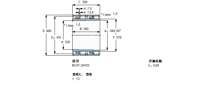 SKF 圆柱滚子BC4B316345A样本图片