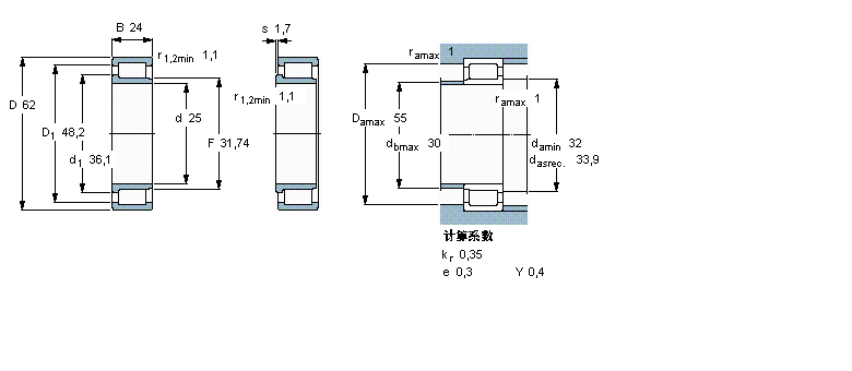 SKF 圆柱滚子NJG2305VH样本图片