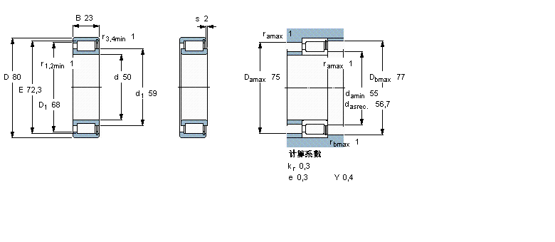 SKF 圆柱滚子NCF3010CV样本图片
