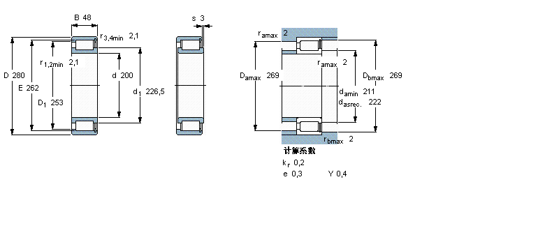 SKF 圆柱滚子NCF2940CV样本图片
