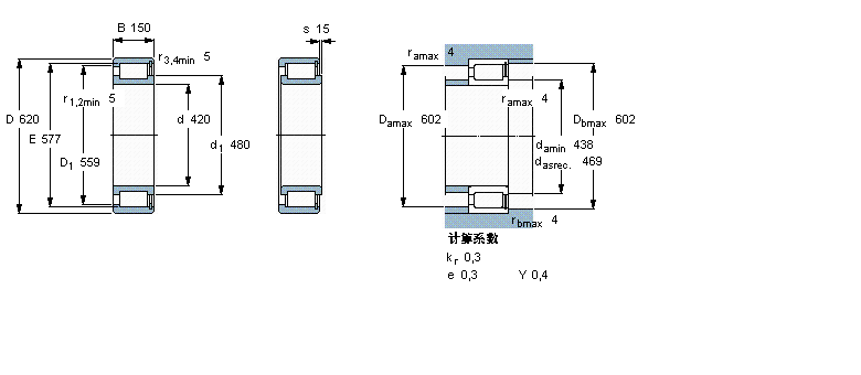 SKF 圆柱滚子NCF3084CV样本图片