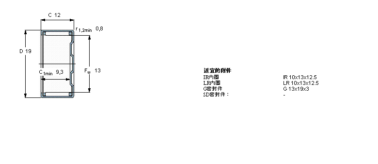 SKF 滚针BK1312样本图片