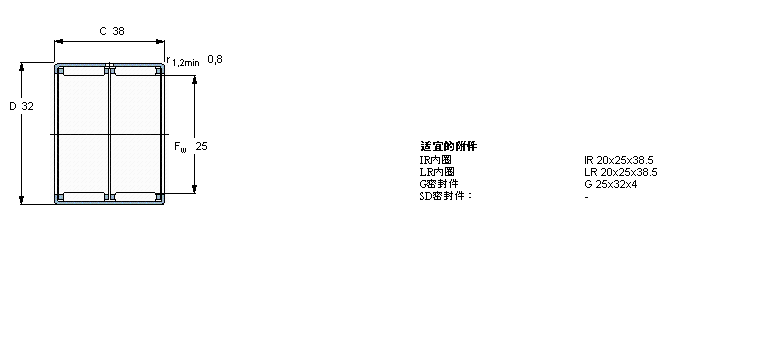SKF 滚针HK2538样本图片