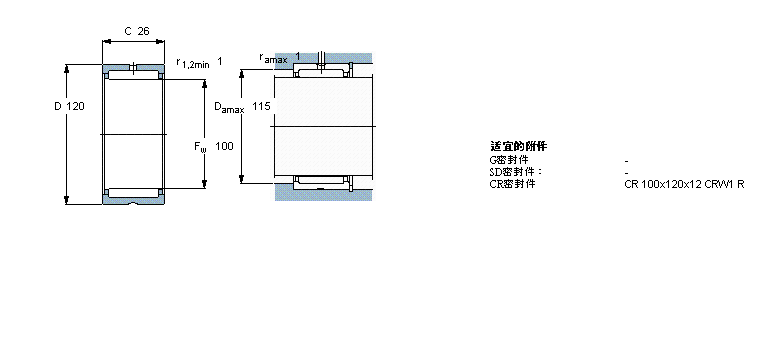 SKF 滚针NK100/26样本图片