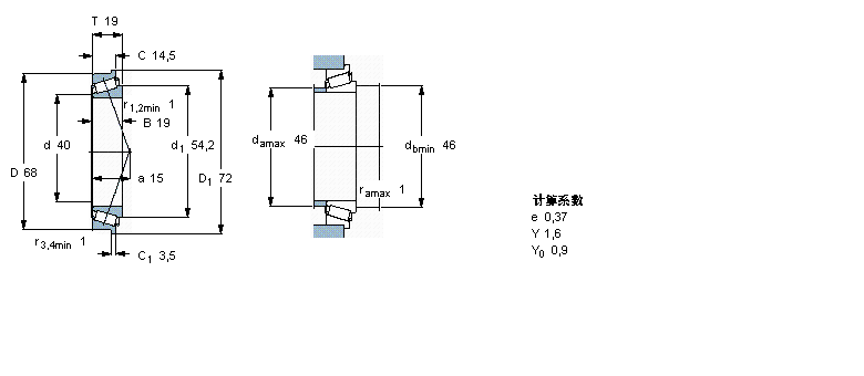 SKF 圆锥滚子32008XR/QVA621样本图片
