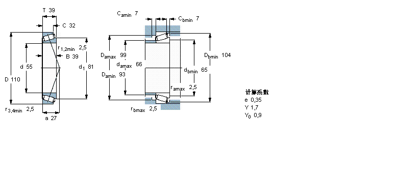 SKF 圆锥滚子T2ED055/QCLN样本图片