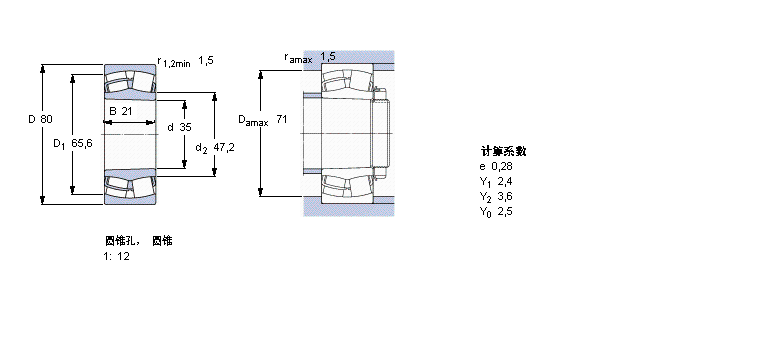 SKF 球面滚子21307CCK样本图片