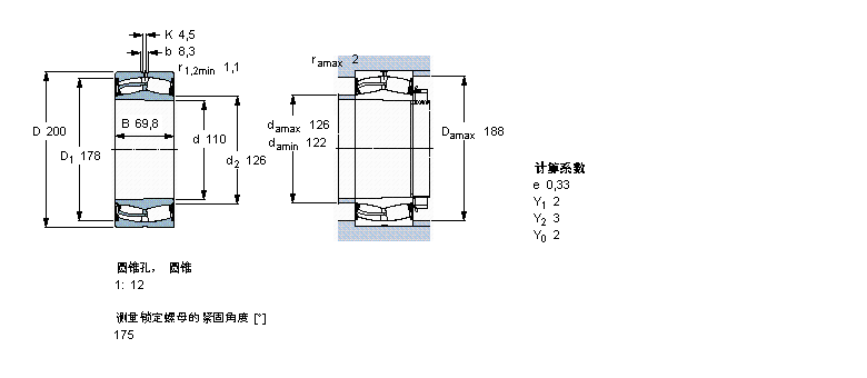 SKF 球面滚子23222-2CS5K/VT143样本图片
