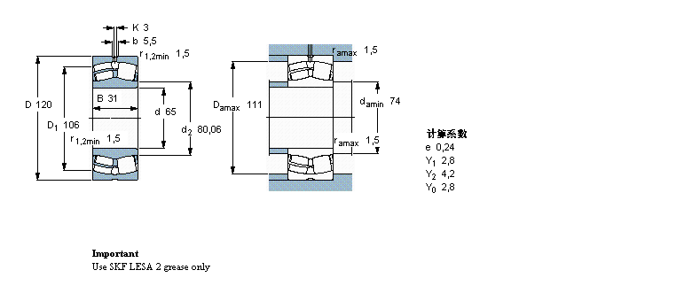 SKF 球面滚子E2.22213样本图片