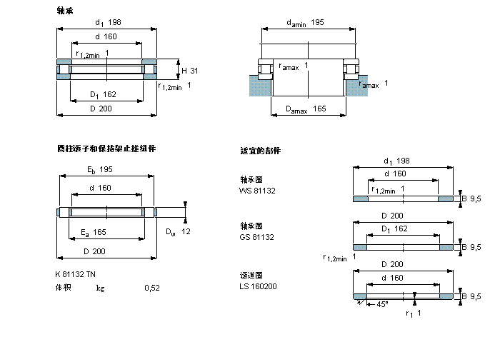 SKF 圆柱滚子推力81132TN样本图片