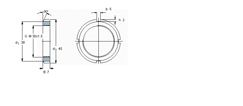SKF 带锁定垫圈的KM(L)和HM锁定螺母KM6样本图片