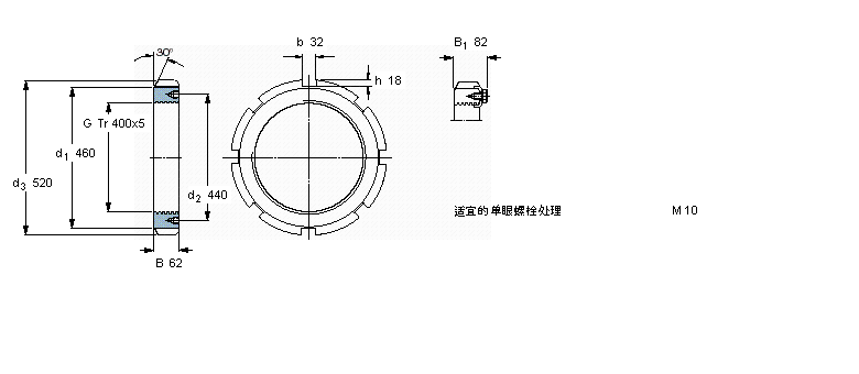 SKF 带锁紧夹的HM(E)锁定螺母HM3180样本图片