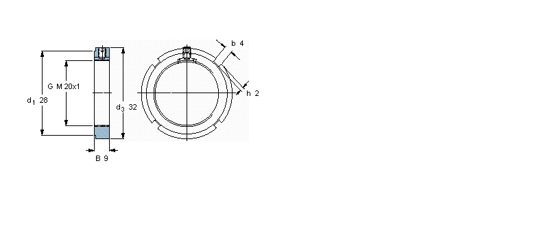 SKF 带锁紧装置的KMK锁紧定螺母KMK4样本图片