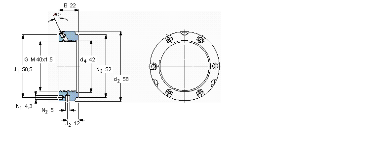 SKF 带锁紧销的KMTA精密锁紧定螺母KMTA8样本图片