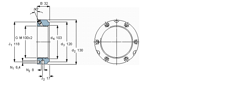 SKF 带锁紧销的KMTA精密锁紧定螺母KMTA20样本图片