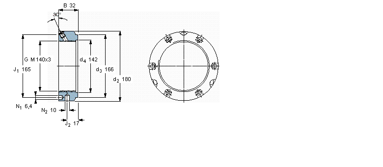 SKF 带锁紧销的KMTA精密锁紧定螺母KMTA28样本图片