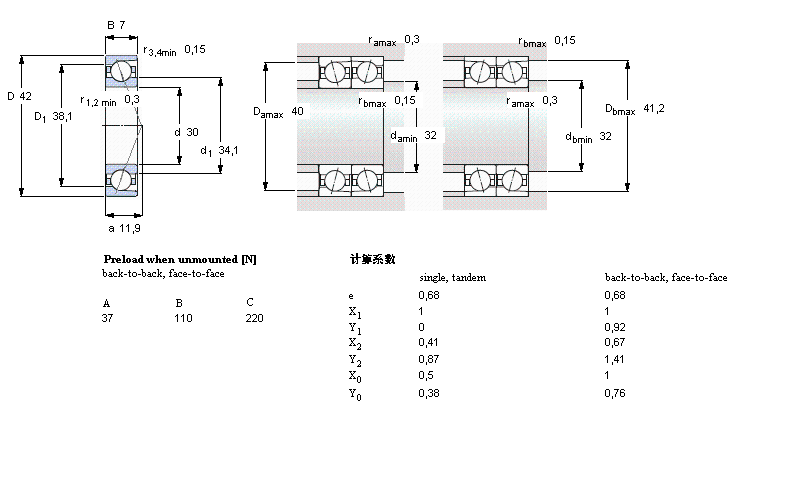 SKF 角接触球71806ACD/P4样本图片