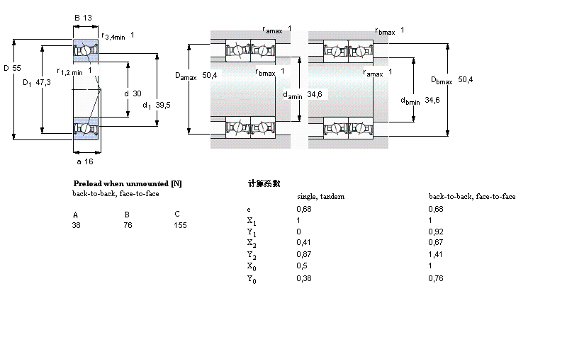 SKF 角接触球S7006DB/P7样本图片