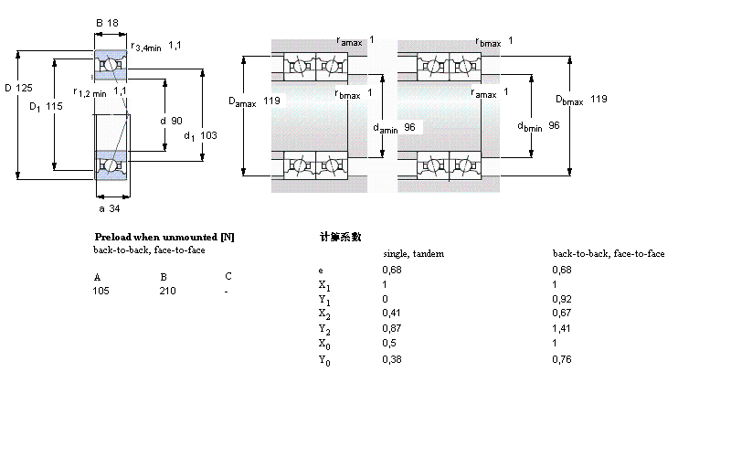 SKF 角接触球C71918DB/P7样本图片