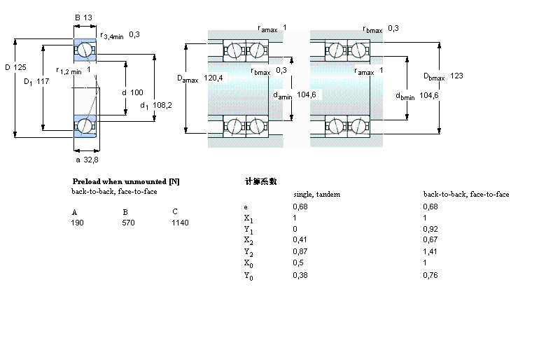 SKF 角接触球71820ACD/HCP4样本图片