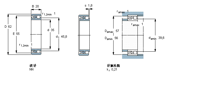 SKF 圆柱滚子NN3007/SP样本图片