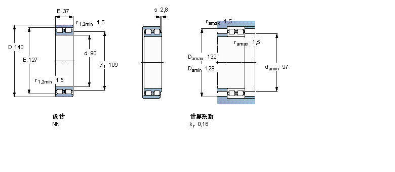 SKF 圆柱滚子NN3018TN9/SP样本图片