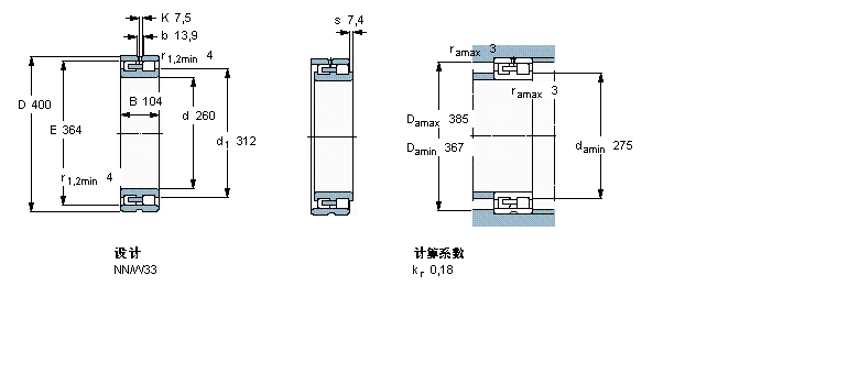 SKF 圆柱滚子NN3052/SPW33样本图片