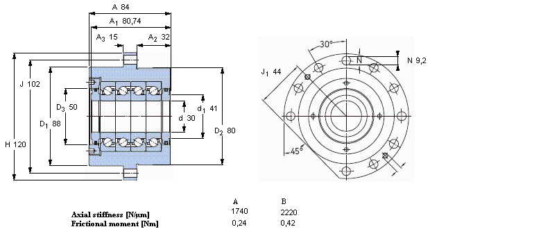 SKF 角接触推力球 for screw drivesFBSA206/QFC样本图片