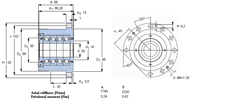 SKF 角接触推力球 for screw drivesFBSA206A/QBC样本图片