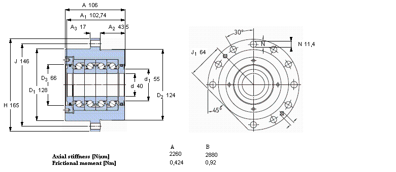 SKF 角接触推力球 for screw drivesFBSA208/QFC样本图片