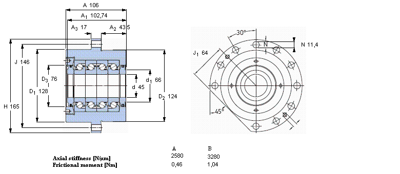 SKF 角接触推力球 for screw drivesFBSA209/QFC样本图片