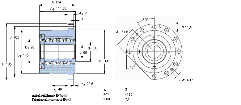 SKF 角接触推力球 for screw drivesFBSA212A/QFC样本图片