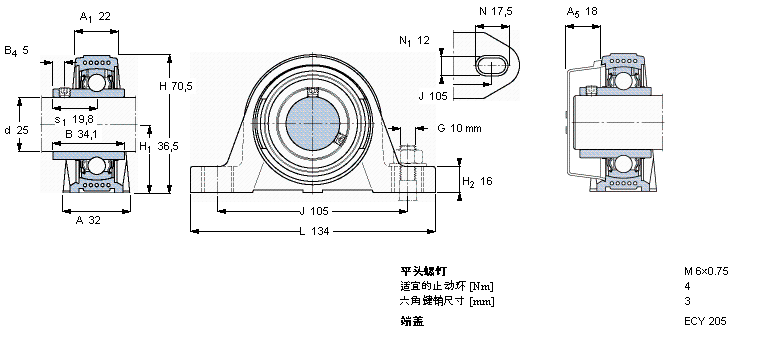 SKF Y-型立式座单元SYK25TF样本图片
