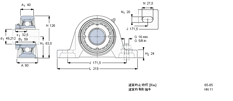 SKF Y-型立式座单元SYJ55KF样本图片