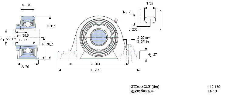 SKF Y-型立式座单元SYJ65KF样本图片