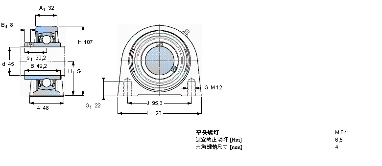 SKF Y-型立式座单元SYF45TF样本图片