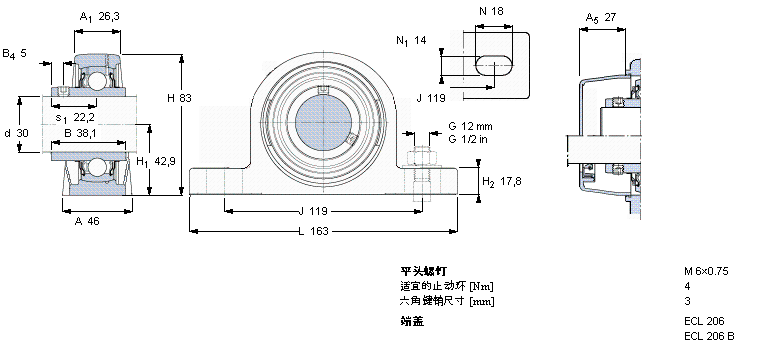 SKF Y-型立式座单元SYL30TH样本图片