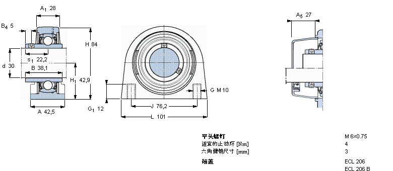 SKF Y-型立式座单元SYFL30TH样本图片