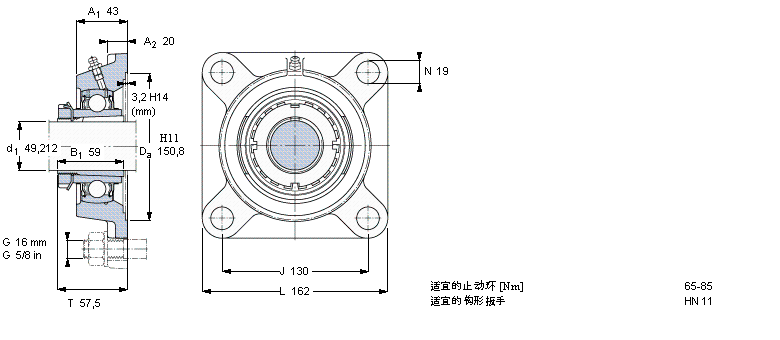SKF Y-型带法兰单元FYJ55KF样本图片