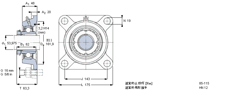SKF Y-型带法兰单元FYJ60KF样本图片