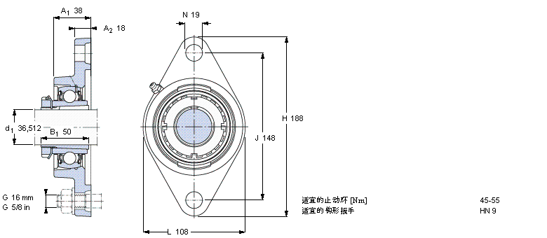 SKF Y-型带法兰单元FYTJ45KF样本图片