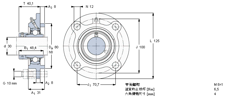 SKF Y-型带法兰单元FYC30WF样本图片