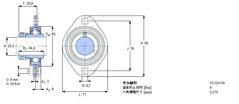SKF Y-型带法兰单元YEL205-100-2样本图片