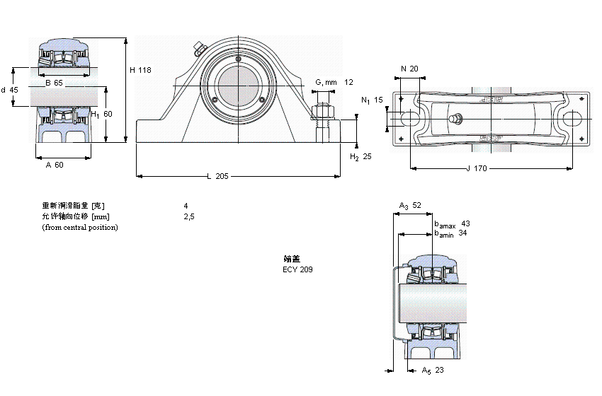 SKF 滚子立式座单元SYNT45LTS样本图片