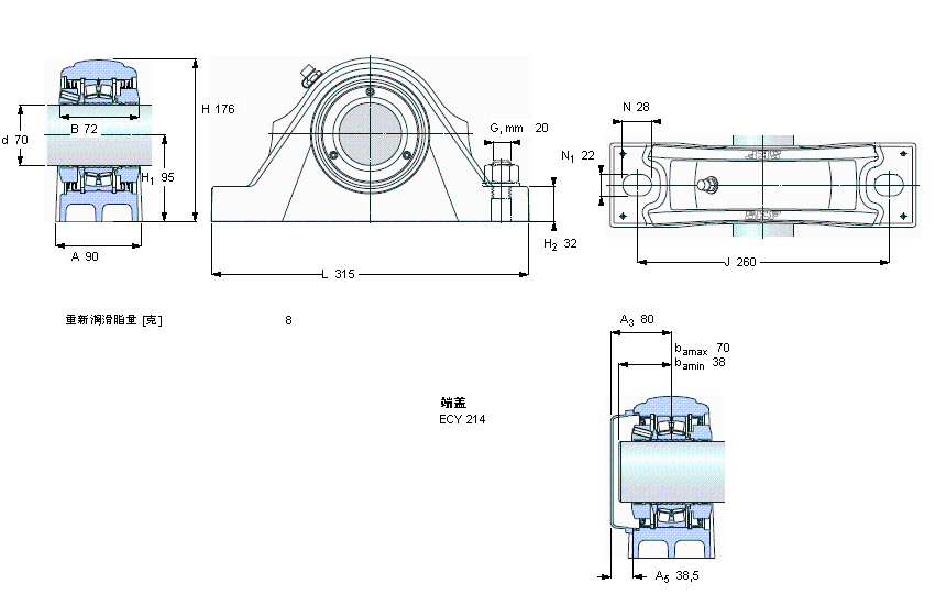 SKF 滚子立式座单元SYNT70FTS样本图片